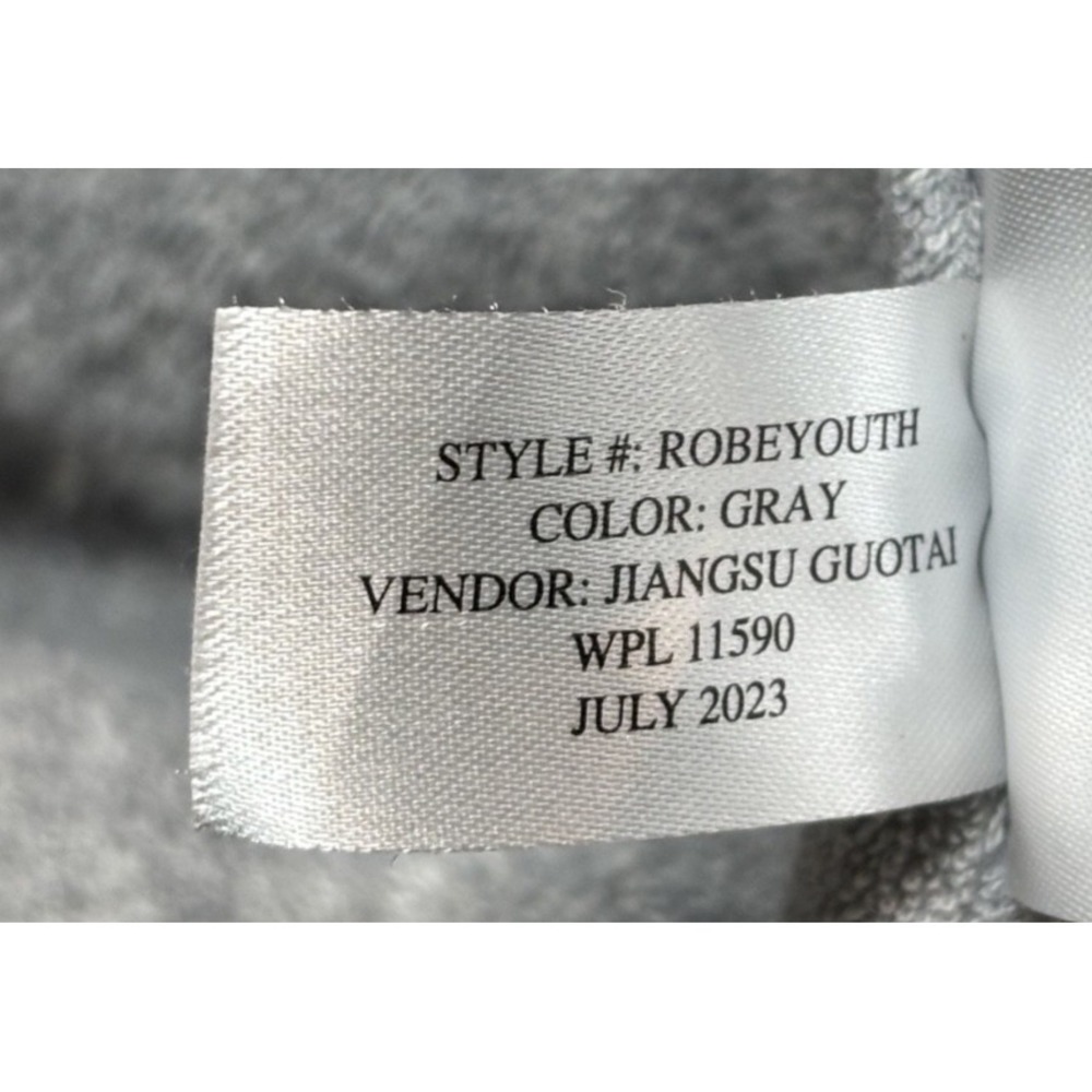 Dude Robe Youth Kids One Size Gray Cotton Terry Cloth Long Sleeve Hooded EUC - Picture 5 of 5